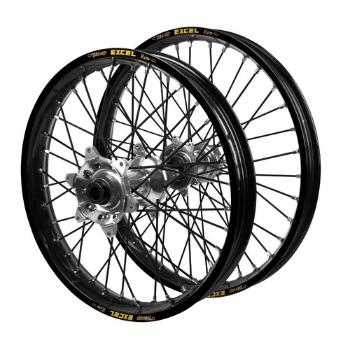 Husqvarna Adventure Haan Silver Hubs / Excel Black Rims / Black Spokes Wheel Set