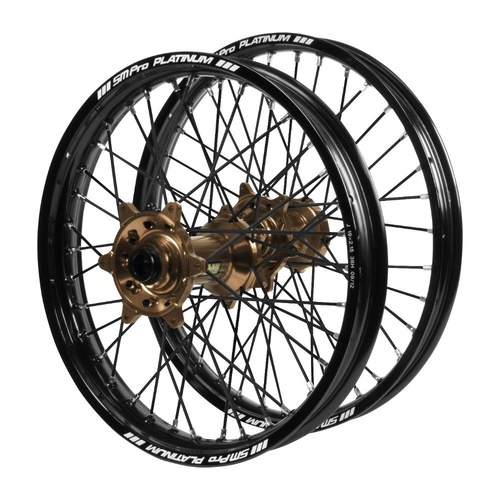 KTM Adventure Haan Magnesium Hubs / SM Pro Platinum Black Rims / Black Spokes Wheel Set