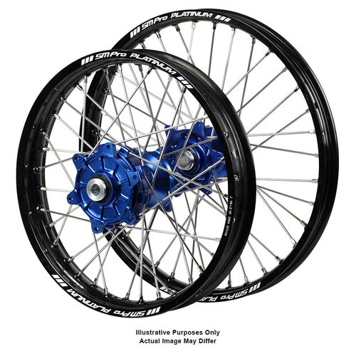 KTM Adventure Haan Blue Hubs / SM Pro Platinum Black Rims Wheel Set