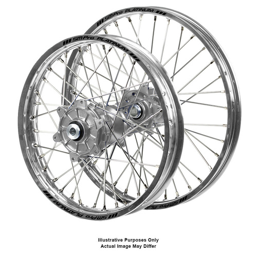 Husqvarna Adventure Haan Silver Hubs / SM Pro Platinum Silver Rims Wheel Set