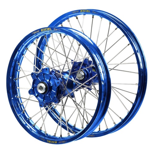 Yamaha Haan Cush Drive Blue Hubs / Excel Blue Rims Wheel Set