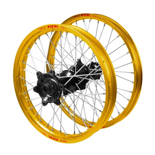 Fantic Haan Black Hubs / Excel Gold Rims Wheel Set