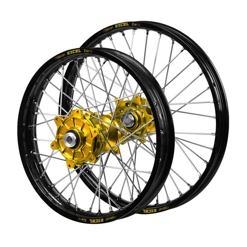 Fantic Haan Cush Drive Gold Hubs / Excel Black Rims Wheel Set