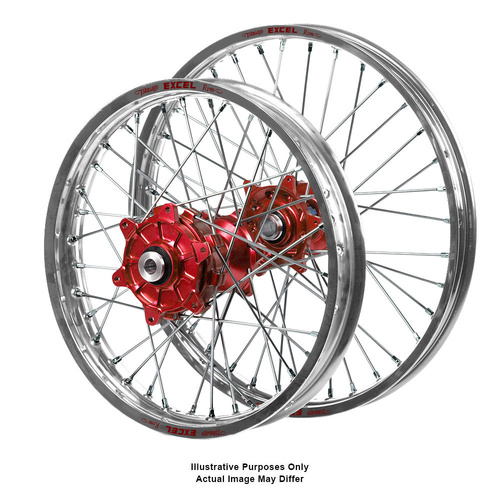Yamaha Adventure Haan Red Hubs / Excel Silver Rims Wheel Set