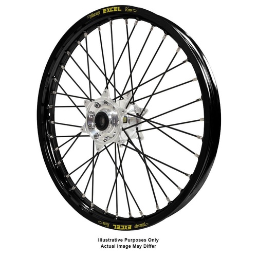BMW F800 Adventure Haan Silver Hubs / Excel Black Rims / Black Spokes Front Wheel