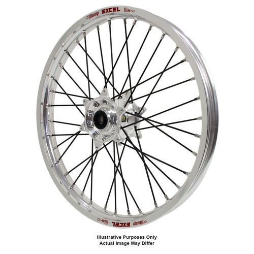 BMW F800 Adventure Haan Silver Hubs / Excel Silver Rims / Black Spokes Front Wheel