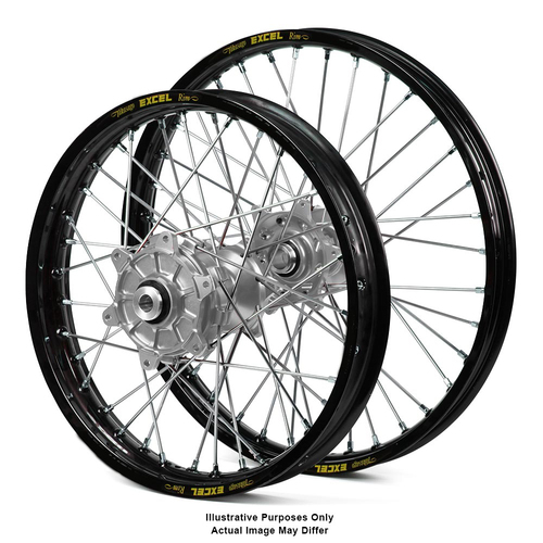 BMW F800 Adventure Black Excel Rims / Silver Haan Hubs Wheel Set - F800 GS 2006-On 17*3.50 / 17*4.25 