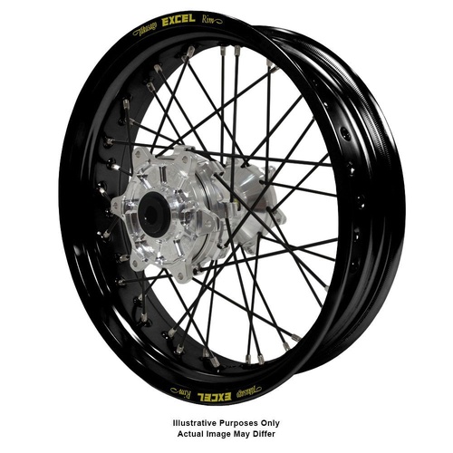 BMW F800 Adventure Haan Silver Hubs / Excel Black Rims / Black Spokes Rear Wheel