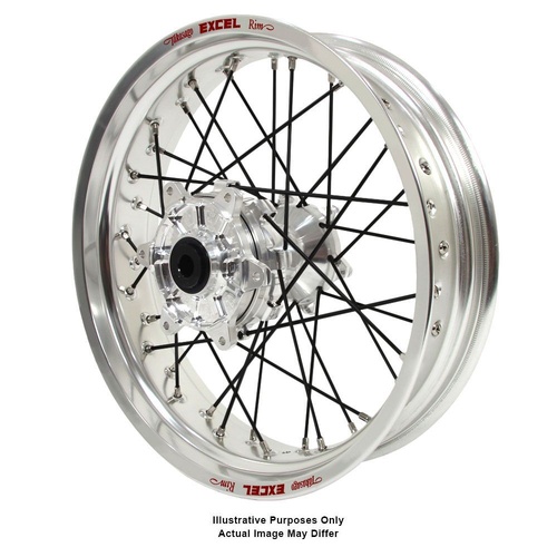 BMW F800 Adventure Haan Silver Hubs / Excel Silver Rims / Black Spokes Rear Wheel
