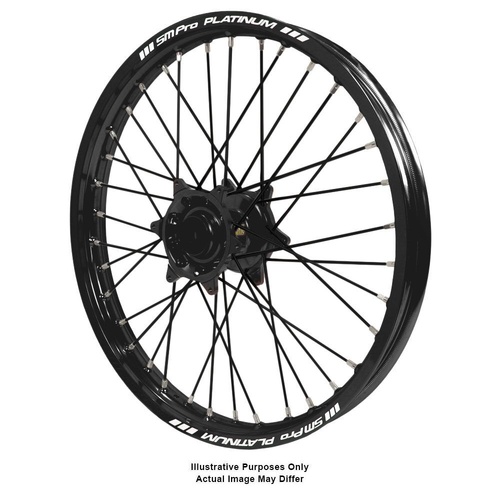 Honda Africa Twin CRF1000L Adventure Haan Black Hubs / SM Pro Platinum Black Rims / Black Spokes Front Wheel