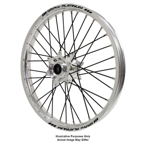 Honda Africa Twin CRF1000L Adventure Haan Silver Hubs / SM Pro Platinum Silver Rims / Black Spokes Front Wheel