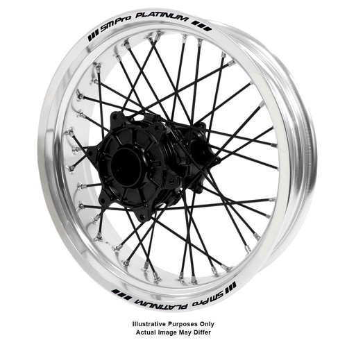 Honda Africa Twin CRF1000L Adventure Haan Black Hubs / SM Pro Platinum Silver Rims / Black Spokes Rear Wheel
