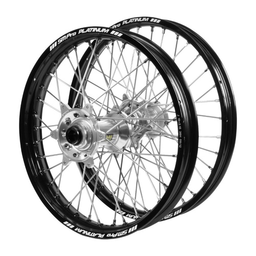 Husaberg Haan Silver Hubs / SM Pro Platinum Black Rims Wheel Set