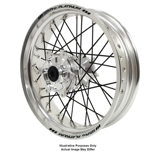 KTM 950-990 Adventure Haan Silver Hubs / SM Pro Platinum Silver Rims / Black Spokes Rear Wheel