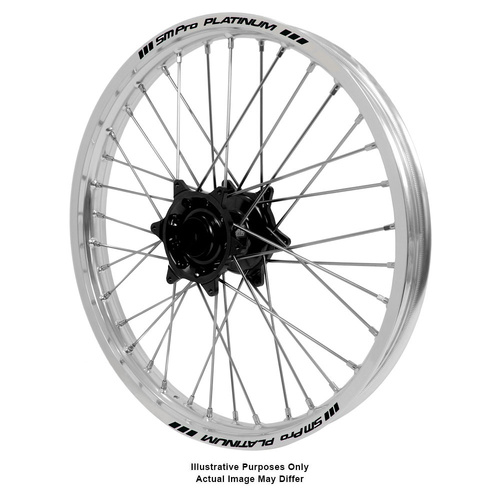 Suzuki V-Strom DL650-1000 Adventure Haan Black Hubs / SM Pro Platinum Silver Rims Front Wheel