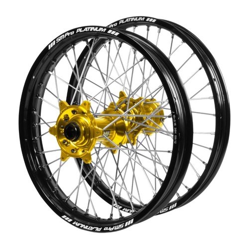 Fantic Haan Gold Hubs / SM Pro Platinum Black Rims Wheel Set