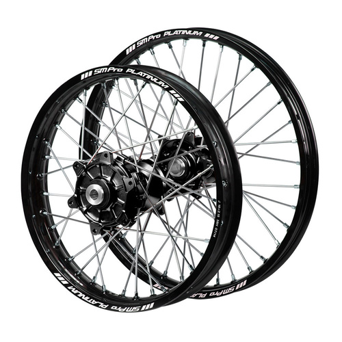 Fantic Haan Cush Drive Black Hubs / SM Pro Platinum Black Rims Wheel Set