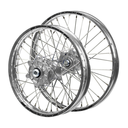 Fantic Haan Cush Drive Silver Hubs / SM Pro Platinum Silver Rims Wheel Set