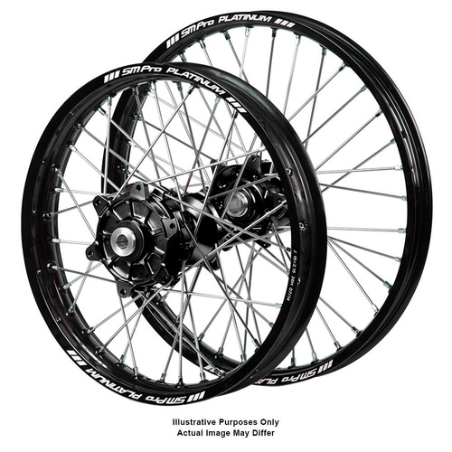 Yamaha Adventure Haan Black Hubs / SM Pro Platinum Black Rims Wheel Set