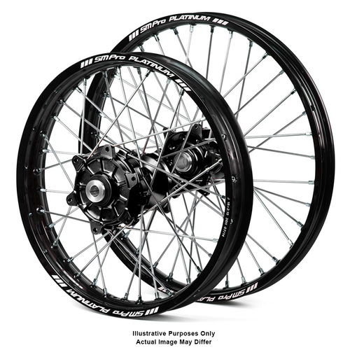 BMW F800 Adventure Black Platinum Rims / Black Haan Hubs Wheel Set F800 GS 2006-On 21*1.85 / 17*4.25 