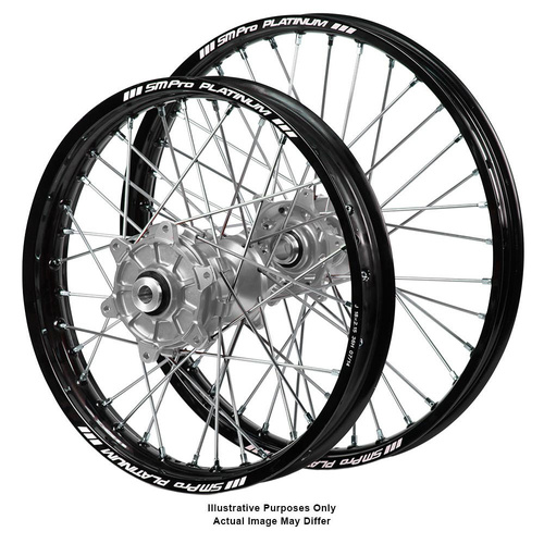BMW Adventure Haan Silver Hubs / SM Pro Platinum Black Rims Wheel Set
