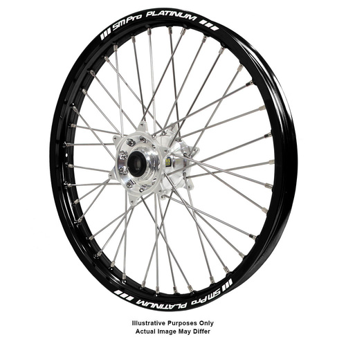BMW F800 Adventure Haan Silver Hubs / SM Pro Platinum Black Rims Front Wheel