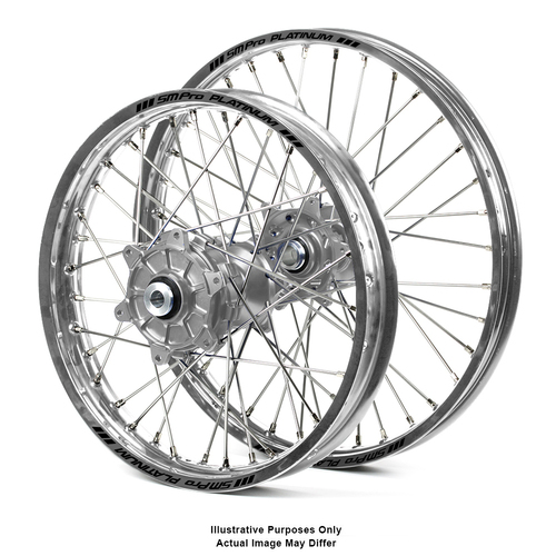 BMW F800 Adventure Silver Platinum Rims / Silver Haan Hubs Wheel Set F800 GS 2006-On 21*1.85 / 17*4.25 