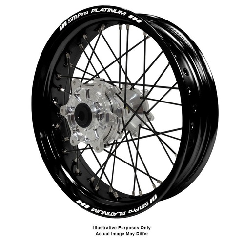 BMW F800 Adventure Haan Silver Hubs / SM Pro Platinum Black Rims / Black Spokes Rear Wheel