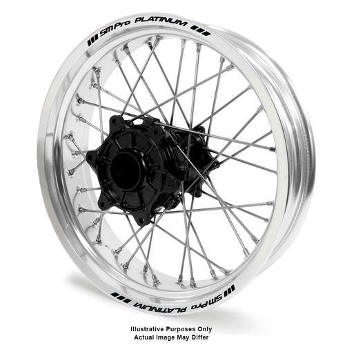 BMW F800 Adventure Silver Platinum Rims / Black Haan Hubs Rear Wheel - F800 GS 2006-On 17*4.25 OEM SIZE