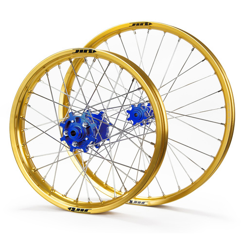 JTR Speedway Gold Rims / Blue Hubs Wheel Set