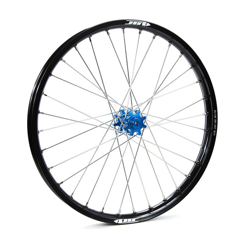 JTR Speedway Black Rims / Blue Hubs Front Wheel