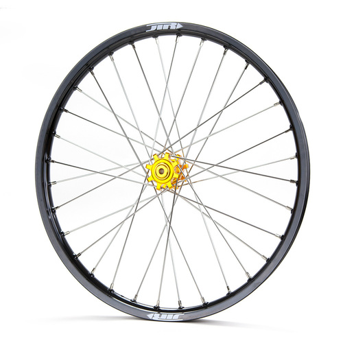 JTR Speedway Black Rims / Gold Hubs Front Wheel