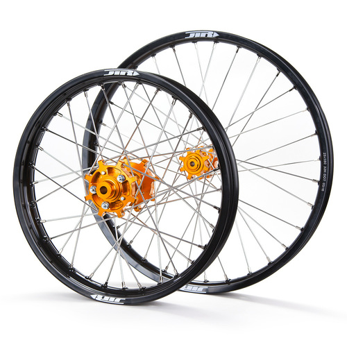 JTR Speedway Black Rims / Orange Hubs Wheel Set