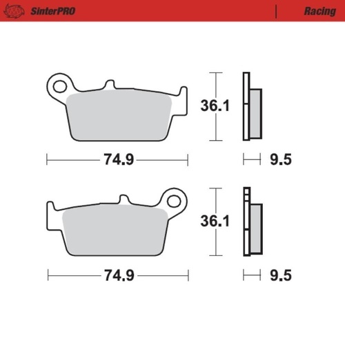 Moto-Master TM SinterPro Racing Rear Brake Pads