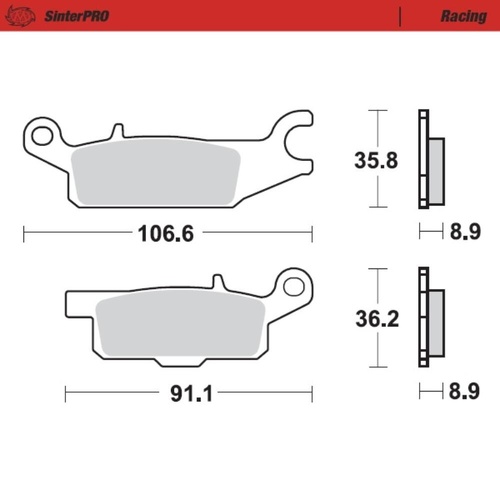 Moto-Master Yamaha Racing Right Rear Brake Pad