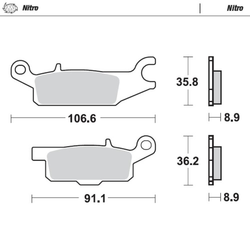 Moto-Master Yamaha Nitro Right Rear Brake Pad
