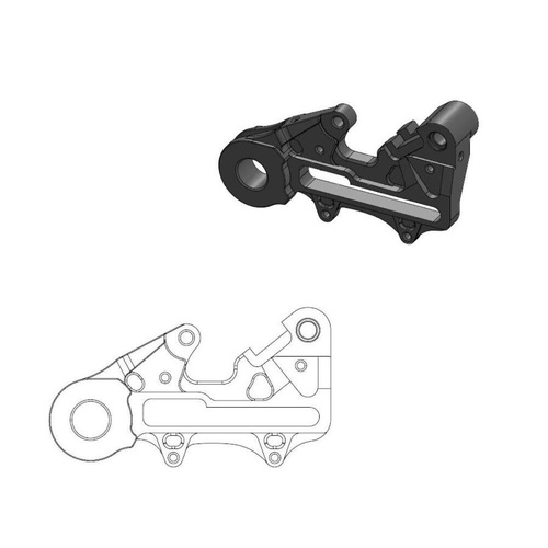 Moto-Master Husaberg Black Rear Caliper Adapter