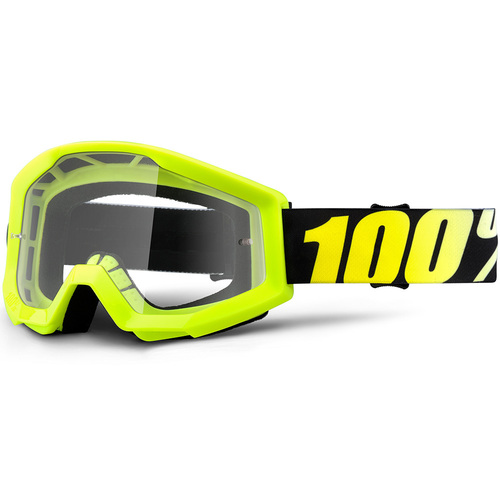100% Strata Goggle Youth Neon Yellow Clear Lens