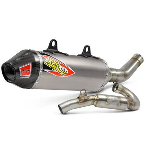 450 SX-F / FC450 17-18 T6 PRO S/LESS SYS | S/L Tubing, Ti Silencer w Carbon Cap, MA legal