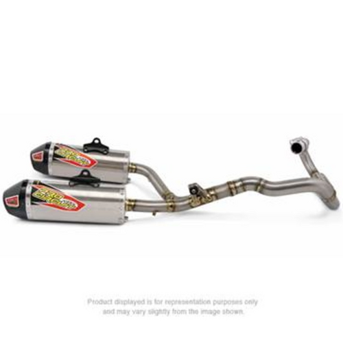 CRF450 13-14 Ti-6 DUAL PRO SYS | Carbon End Cap, Full Titanium System, FIM legal