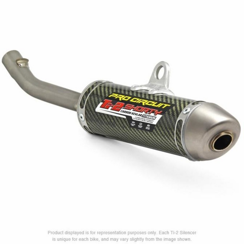 KX250 05-09 Ti-2 SHORTY SILENCER, CARBON / KEVLAR / TITANIUM