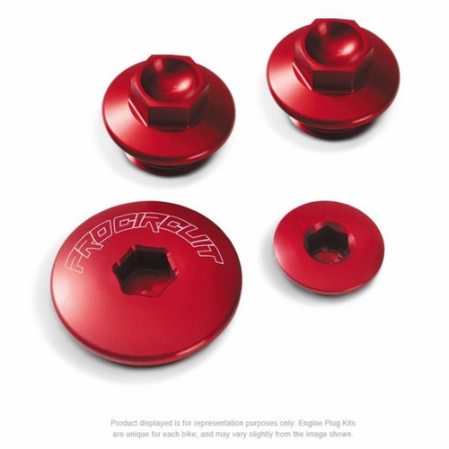 CRF450R 02-08 ENGINE PLUG | KIT 4 X PLUUGS (RED AONODISED)