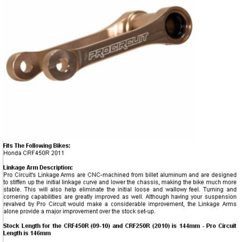 CRF450R 2011 LINK ARM | 145MM (STOCK 143)