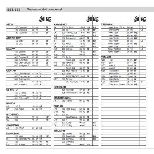 SBS 638LS REAR PADS | SINTER STREET