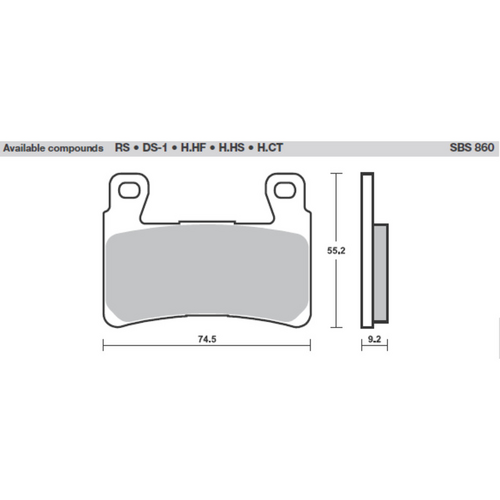 SBS 860H.HS FRONTPADS | SINTER STREET AMERICAN V-TWIN