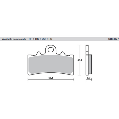 SBS 877HS FRONT PADS | SINTER STREET