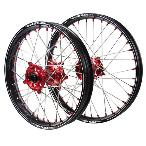 Beta SM Pro Red Hubs / A60 Black Rims / Red Nipples Wheel Set