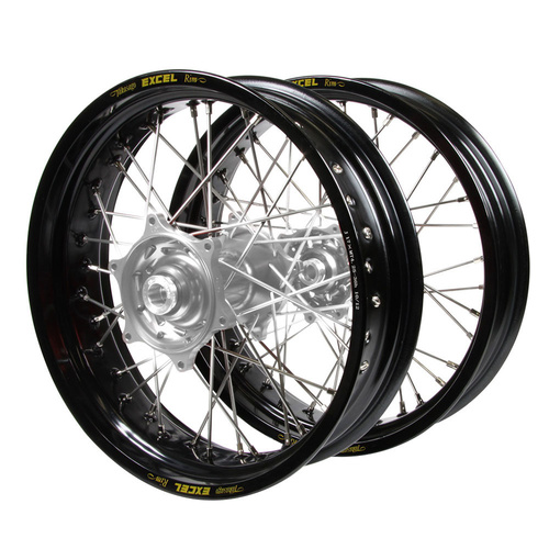 Honda SM Pro Silver Hubs / Excel Black Rims Dirt Track Wheel Set
