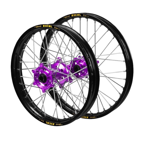 Gas Gas SM Pro Purple Hubs / Excel Black Rims Wheel Set