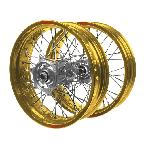 Husqvarna SM Pro Silver Hubs / Excel Gold Rims Dirt Track Wheel Set